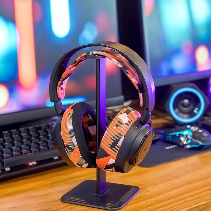 WC HeadbandZ Arctis Nova - Upgraded Silicone Headband for Arctis Nova Headsets by Wicked Cushions - Enhanced Flexibility, Comfort, and Style with Matching Earpad Designs | Orange Prism - Image 3